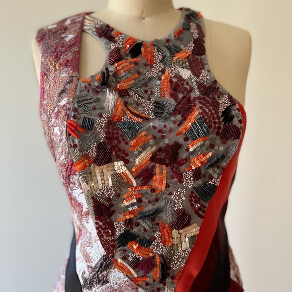 Prabal Gurung Asymmetric Embroidered Dress - Picture 5 of 6